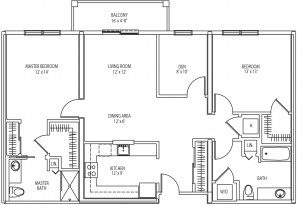 Essex 2 bedroom floor plan