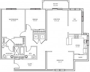 Fenimore 2 bedroom floor plan