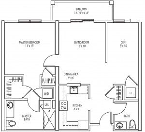 Blair one bedroom floorplan