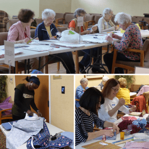 Women at Ávila sewing for the Mooncatcher Project